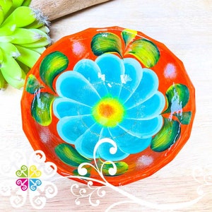 Naranja Guerrero Pintado a Mano Salsa Bowl - Salcero De Barro - Mexican Bowl