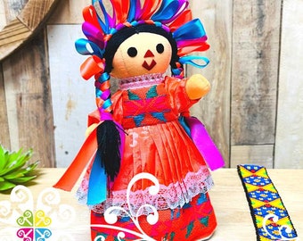 Multicolor Maria Mexicana Otomi Doll - Fina Doll - Muneca Otomi