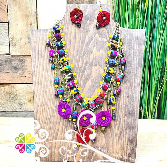 Rocio Choker Palm Jewelry Set Authentic Mexican Jewelry Set Handmade Set