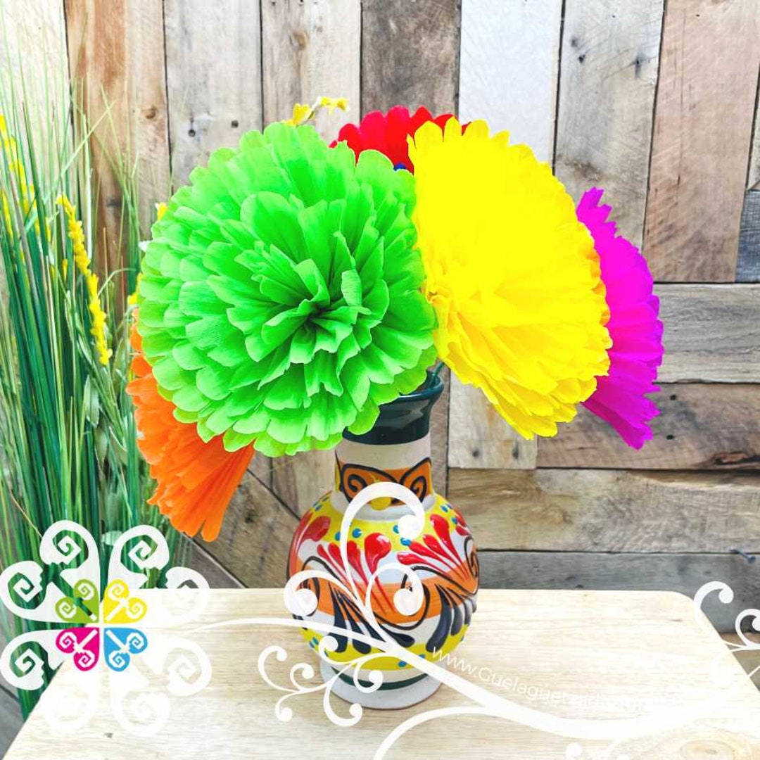 Large Handmade Paper Flower Bunch Set of 6 Pcs Etsy