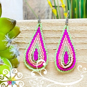 Gotita Earrings - Beaded Earrings - Handmade Mexican Earrings - Aretes Chaquira