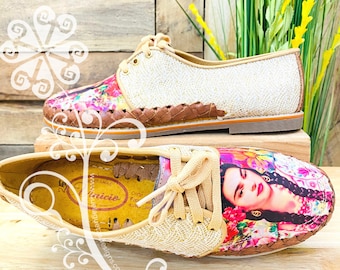Frida w/ Braids - Artisan Leather Women Loafers - Mexican Shoe
