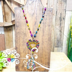 Heart Beads - Palm Necklace - Authentic Mexican Jewelry - Handmade Jewelry