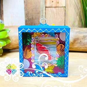 Mini Square Loteria Mexican Box Decor - Cajita Decorativa Barro Cocido
