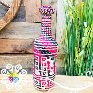 Palm Decor Glass Bottle Container - Tequila bottle - Mezcal Bottle container