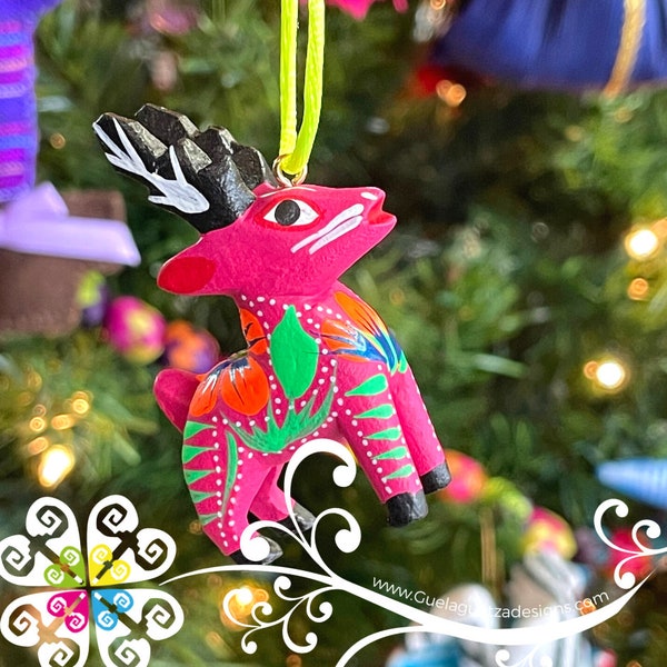 Deer Alebrije - Christmas Mexican Ornament - Mexican Hand Carved Figurine