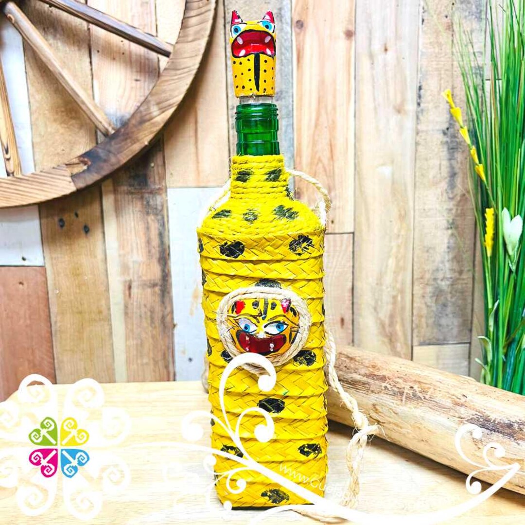 MEZCAL JAGUAR ビーズ装飾ボトル MEZCAL JAGUAR ビーズ装飾ボトル MEZCAL JAGUAR ビーズ装飾ボトル