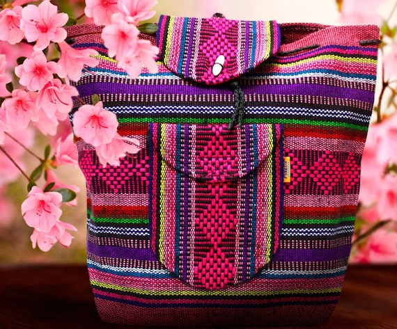 Mexican hand woven backpack hotsell