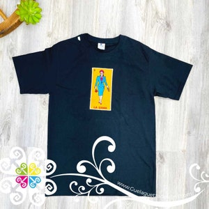 La Dama Embroider Tee - Loteria Shirt - Mexican Shirt - Playera Loteria