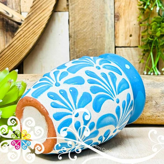 Set of Blue Espiga Plumeado Cantarito Cup - Set Clay