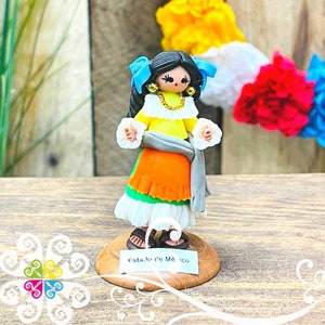 Estado de Mexico Little Doll Figurine - Fondant Doll - Mexican Decor - Unique Gift