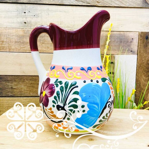 Oval Clay Pitcher Jarro Barro Mexicano Authentic Mexican | Etsy