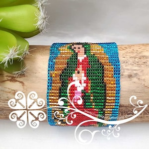 Beaded  Guadalupe Bracelet - Mexican Bracelet - Pulcera Artesanal