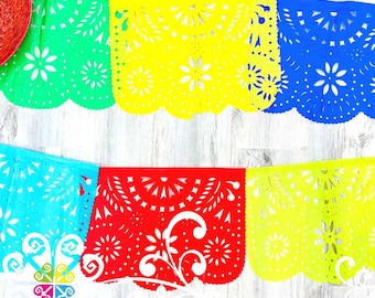 Large Floral - Papel Picado - Mexican Fiesta Decor - 5 de Mayo Decor