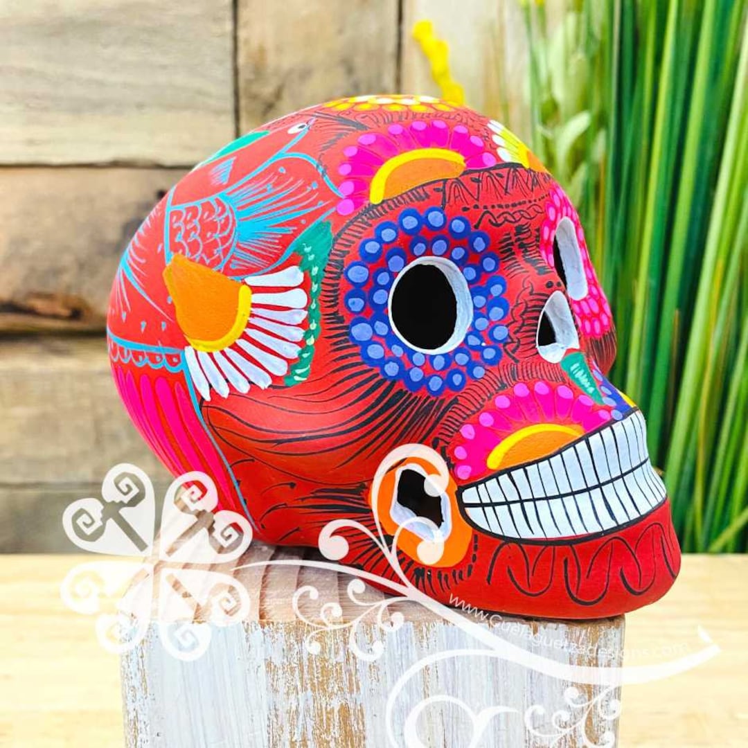 galcia Mexican skull ヘアゴム Set of 5 Mini Mexican Sugar Skull Box - Dia De Los Muertos