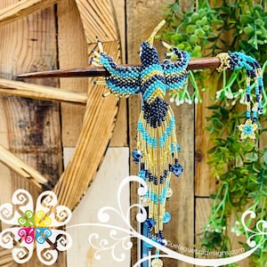 Hummingbird Beaded Hair Brooch