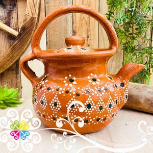 Capula Dots Clay Tea Pot - Mexican Clay Kitchen