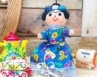 Extra Mini Mexican Frida Doll - Sencilla - Amealco Handmade Doll