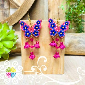 Mariposa Wood Earrings - Palm Earrings - Mexican handmade earrings - Arete Artesanal