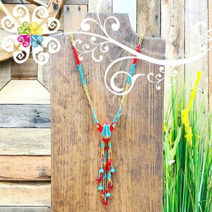 Hummingbird Necklace - Beaded Necklace - Mexican Necklace - Collar Colibri