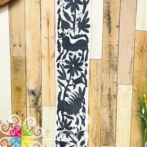 Small Mustard Solid Half Otomi Table Runner - Camino de Tenango main image 1