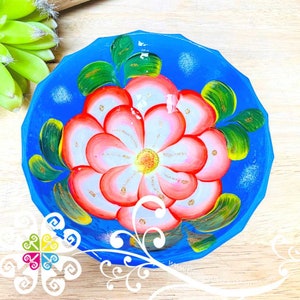 Blue Guerrero Hand Painted Salsa Bowl - Salcero De Barro - Mexican Bowl