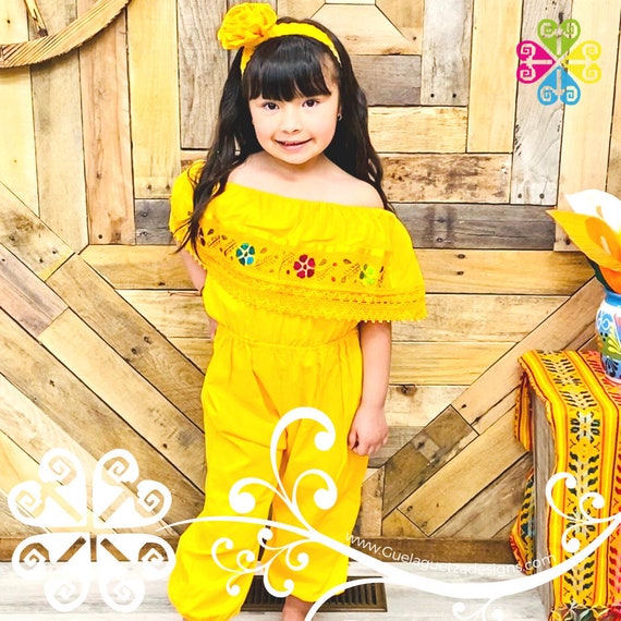 Embroider Children Campesino Jumper- Mexican Dress -5 De Mayo Dress -  Summer Dress - Etsy