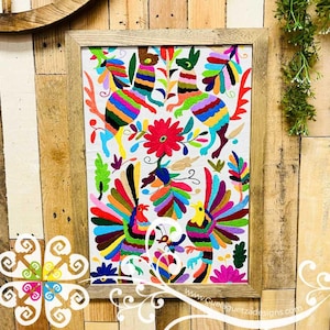 Large Long Embroidered Otomi Frame - Wall Art