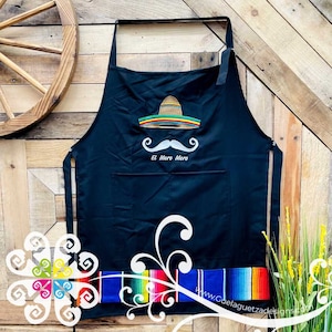 El Mero Mero Men Embroider Apron - Mandil Loteria - Mexican Apron - Mandil Hombre