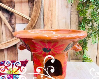 Small Anafre de Barro Flor Chafing Dish - Mexican Kitchen