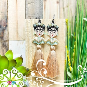 Single Tassel Beaded Frida Earrings - Handmade Frida Earrings