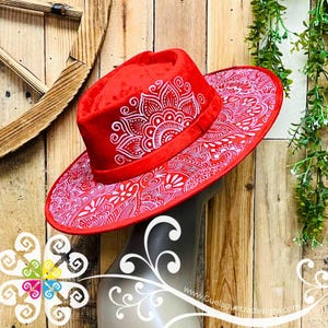 Beige Corazon Mitla Velvet Hat - Peek-a-Boo Hand Painted Hat