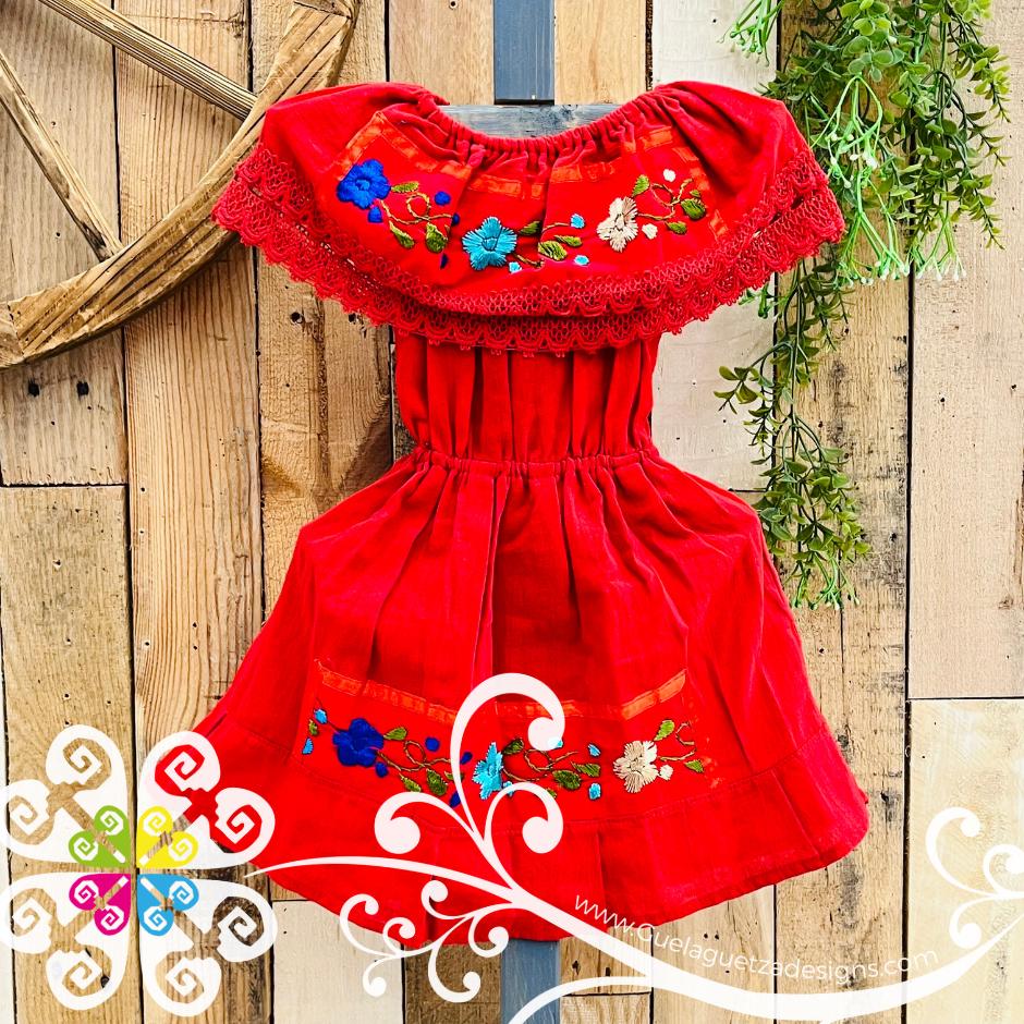 white christmas dresses Fernanda Floral Embroidered Mexican Dress- Vestido Mexicano Bordado main image 1