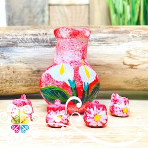 Mini Pitcher Set - Clay Decor - Mini Dish Set - Mexican Clay