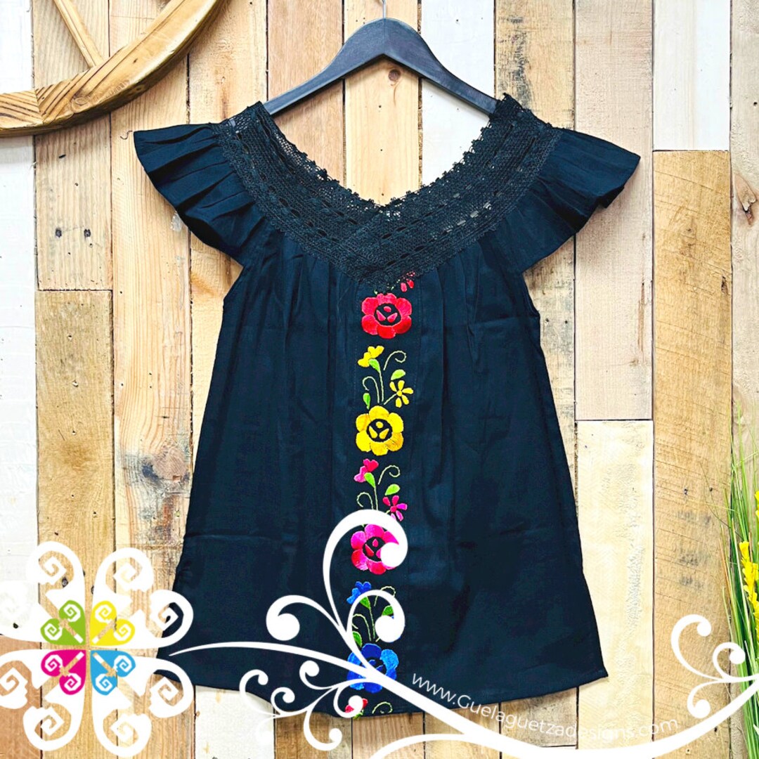 Camisa amplia bordada mexicana hotsell