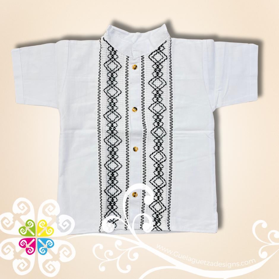 White Lace Boy Shirt - Boy's Mexican Shirt - Cotton Summer Top