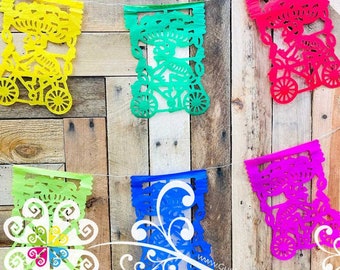 Small Biker Design- Papel Picado Banner - Day of the Dead decor - Dia de Muertos