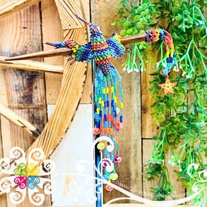 Hummingbird Beaded Hair Brooch