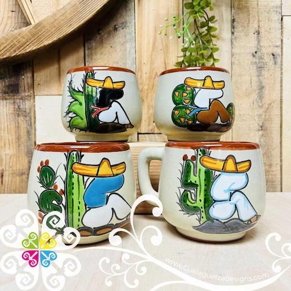 Set of 4 Rancherito Clay Mugs - Set Taza Barro - Etsy
