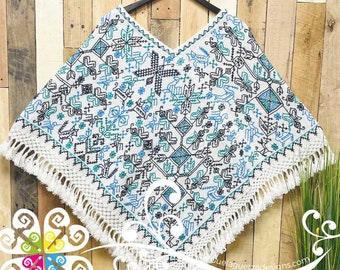 Plus Size Mañanita - Mexican Poncho - Poncho Bordado