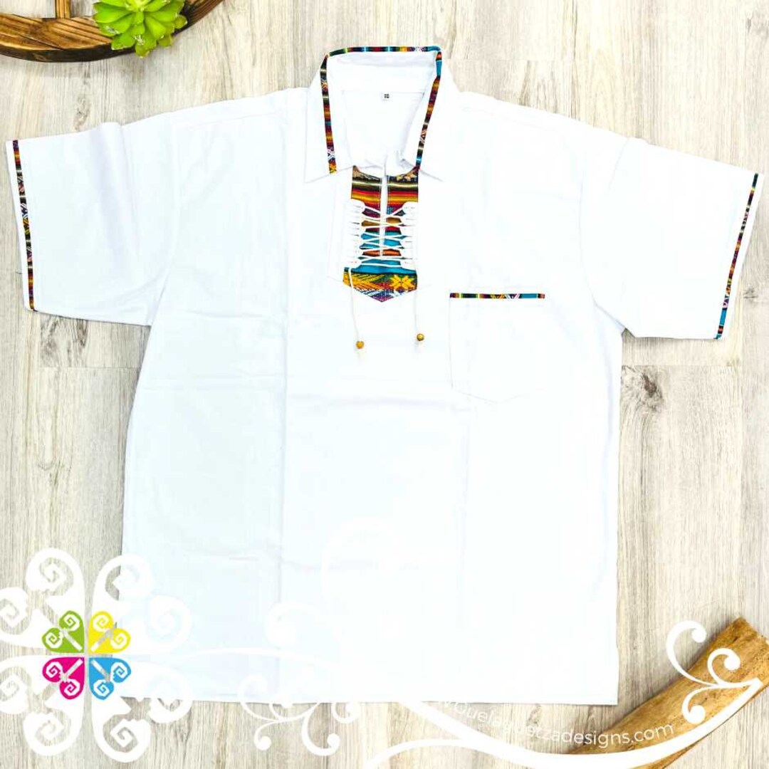 Camisa Coralillo Jareta Camisa de Algodón Mexicano Camisa de