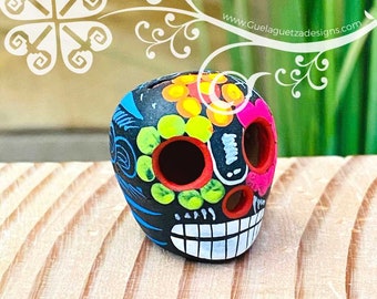 Mini Multicolor Sugar Skull - Dia de los Muertos Skull - Day of the Dead Guerrero Skull - Calaverita
