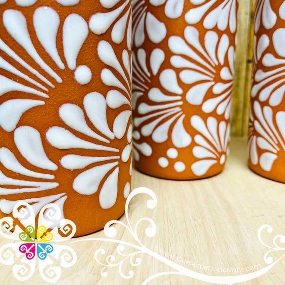 Natural/white Espiga Pato Pitcher Set - 4 Cups - Cielito Lindo