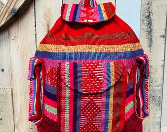 Escolar Mexican Backpack 3 pockets - Boho School Backpack - Puebla Bag