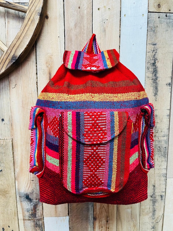 Escolar Mexican Backpack 3 pockets - Boho School Backpack - Puebla Bag