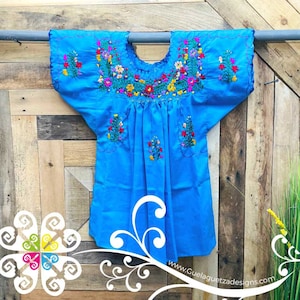 Small Blusa San Antonino Sencilla - Embroider Women Top - Authentic Mexican Blouse
