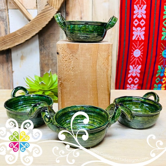 Set of 4 Mini Clay Cazuelita - Barro Vidriado Oaxaca- Authentic