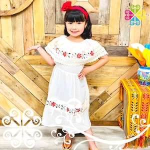Embroider Children Campesino Dress - Mexican Dress -5 de Mayo Dress - Summer Dress