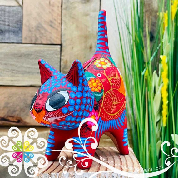 Multicolor Scary Cat - Hand Painted Cat - Etsy