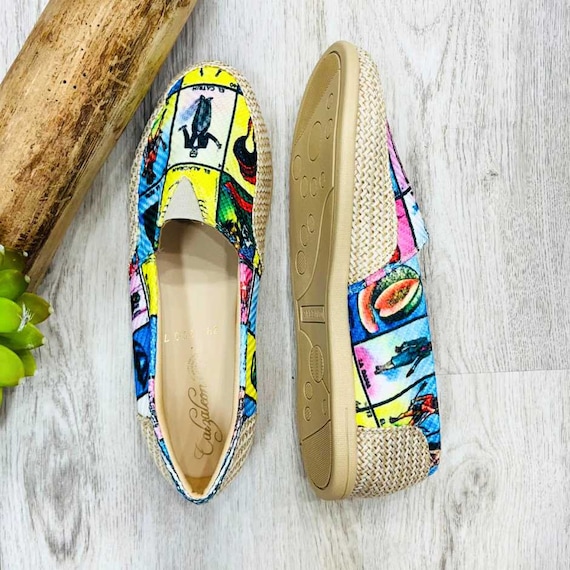 Burlap slip on shoes best sale